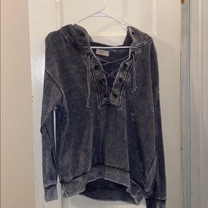 Oversized Front Laced Hoodie